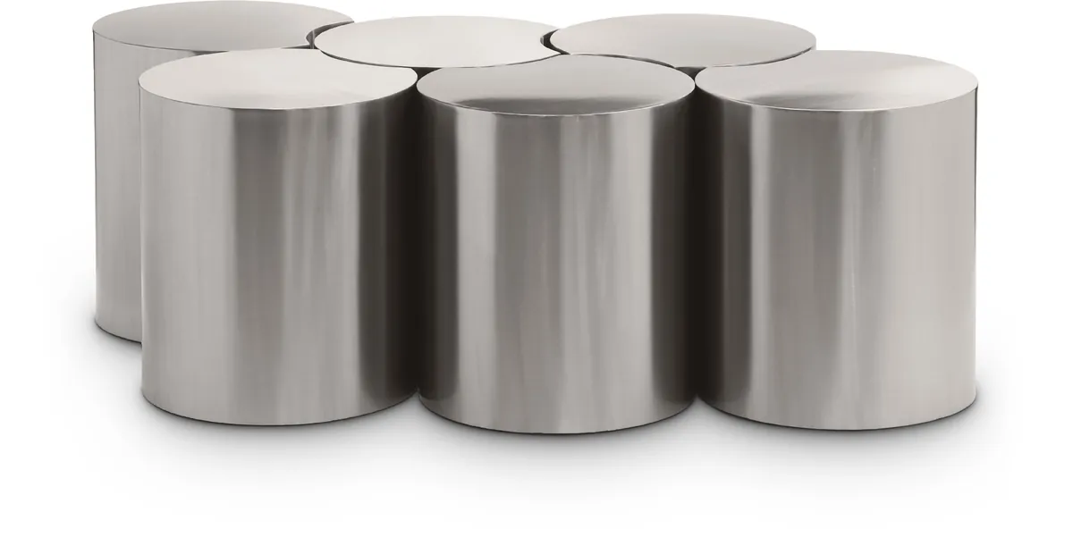 Dimple - 16" 6 Piece Modular Coffee Table - Silver