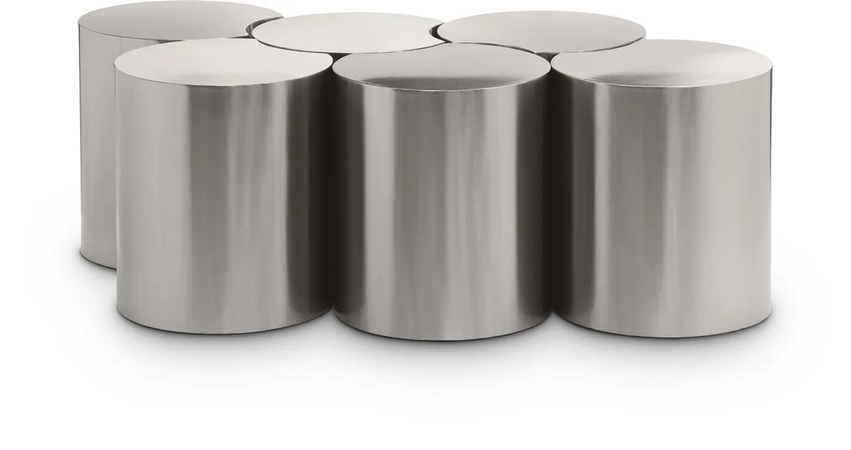Dimple - 20" 6 Piece Modular Coffee Table - Silver