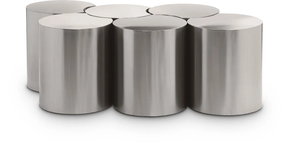 Dimple - 18" 6 Piece Modular Coffee Table - Silver