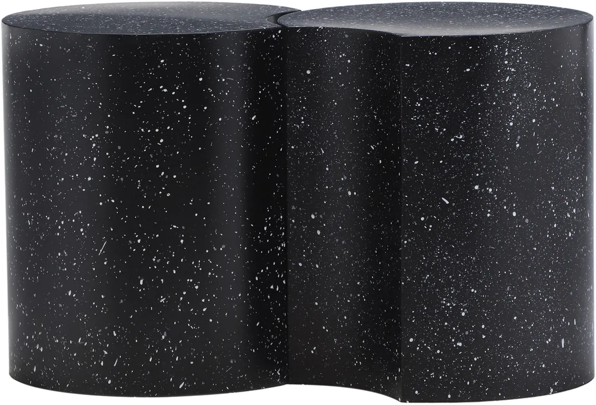 Dimple - 16" 2 Piece Modular End Table - Black Terazzo - View 2
