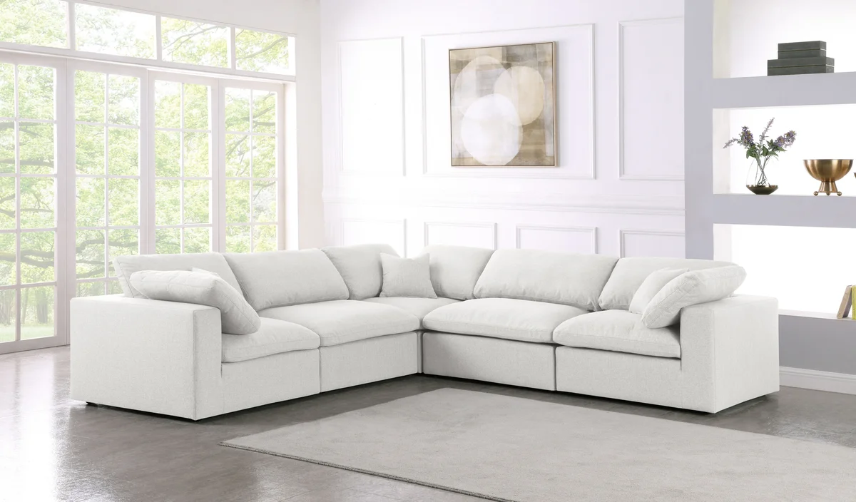 Serene - 5 Piece Modular Corner Sectional - Cream - View 2