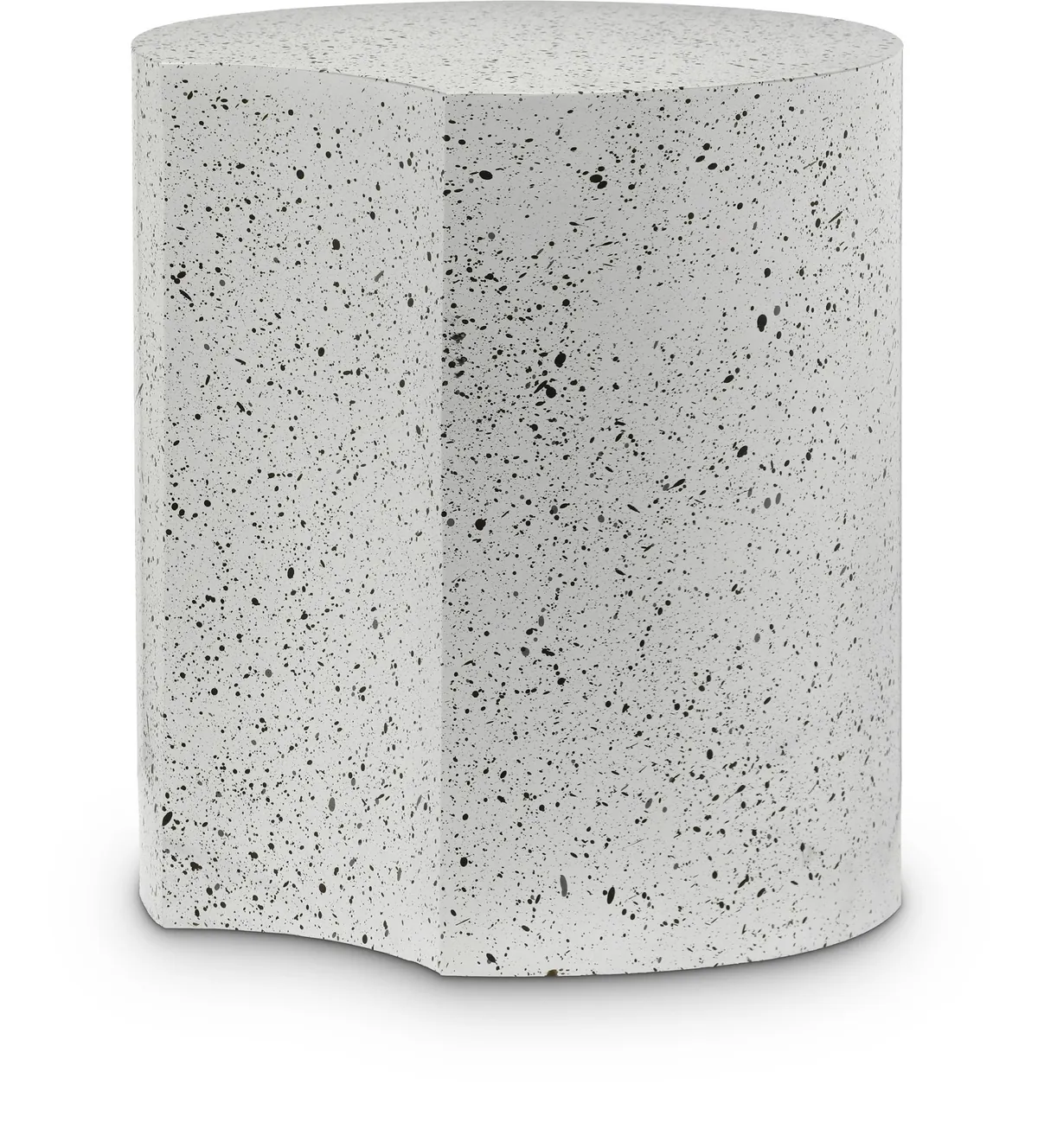 Dimple - 16" End Table - White Terazzo