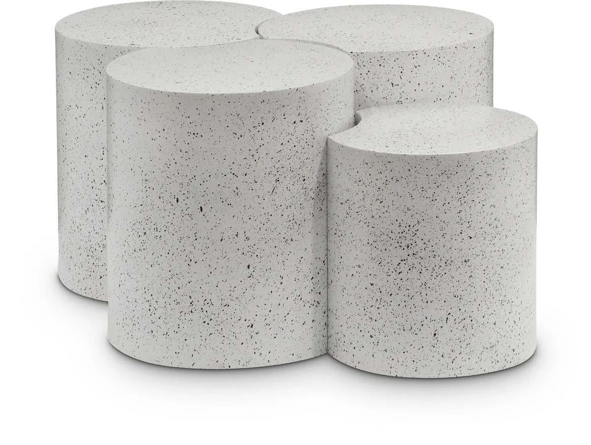Dimple - 4 Piece Modular Coffee Table - White Terazzo