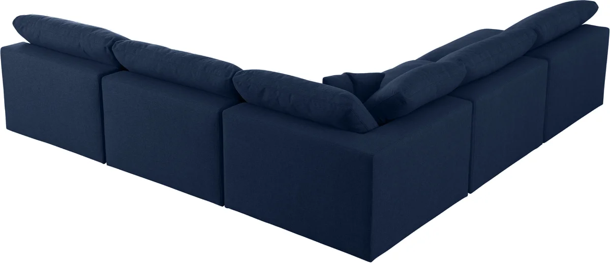Serene - 5 Piece Modular Corner Armless Sectional - Navy