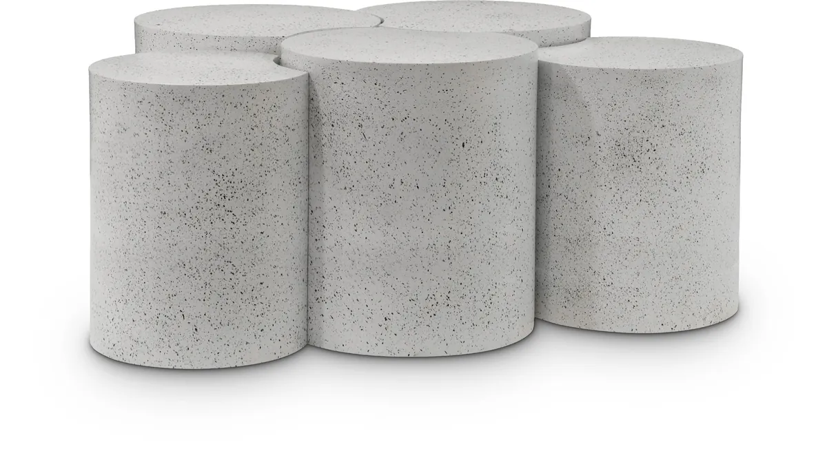 Dimple - 5 Piece Modular Coffee Table - White Terazzo