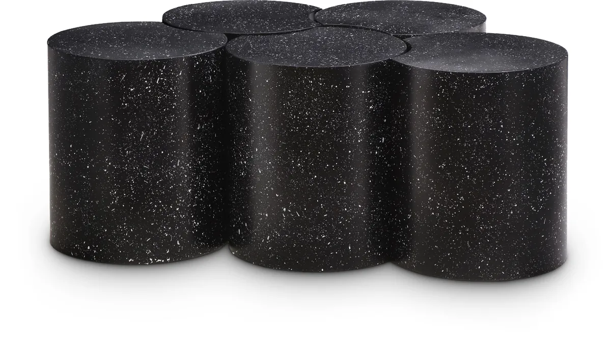 Dimple - 16" 5 Piece Modular Coffee Table - Black Terazzo