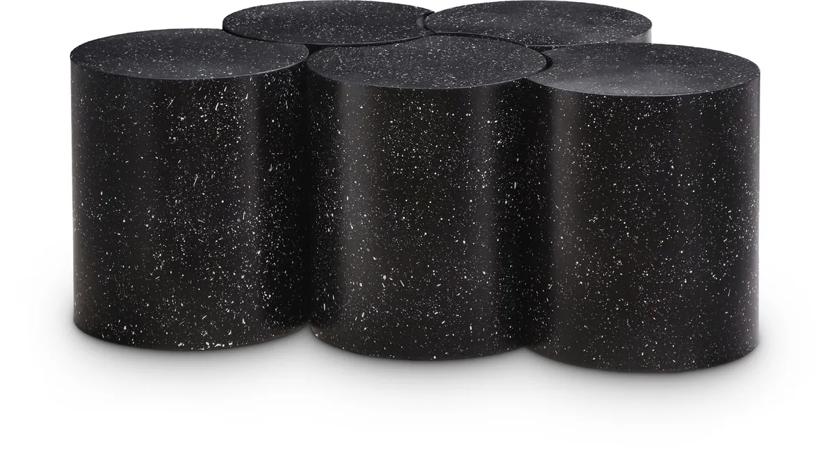 Dimple - 18" 5 Piece Modular Coffee Table - Black Terazzo