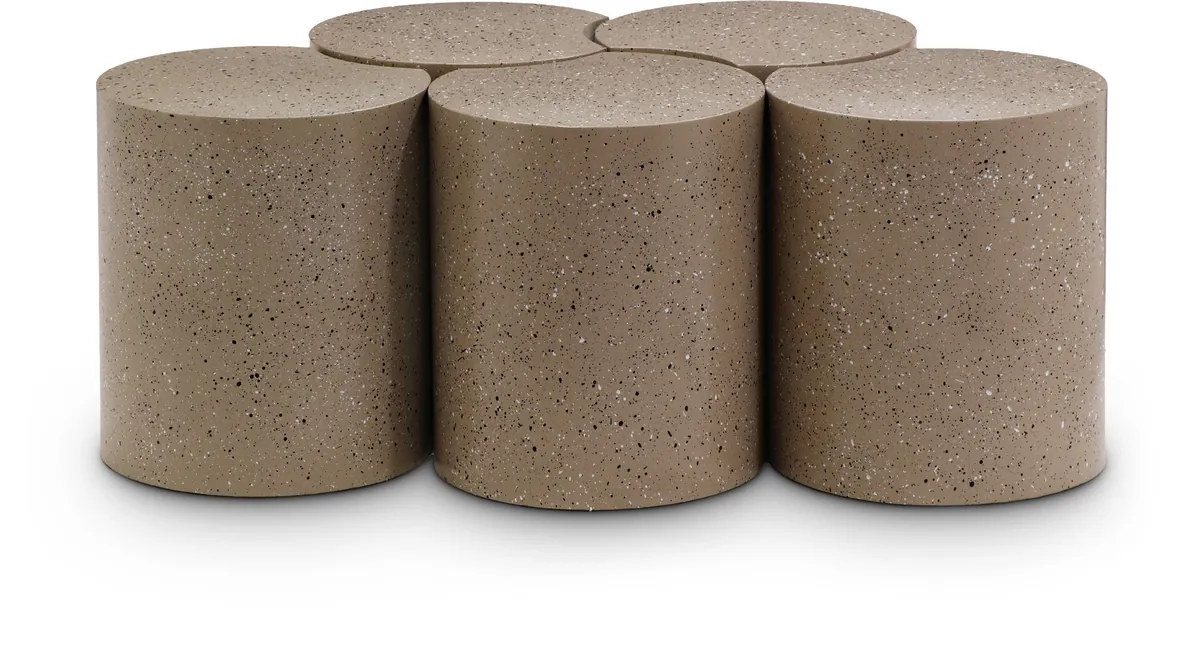 Dimple - 20" 5 Piece Modular Coffee Table - Taupe Terazzo