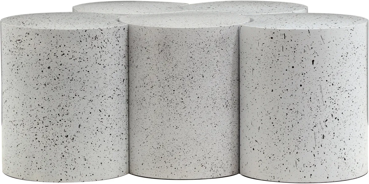 Dimple - 16" 5 Piece Modular Coffee Table - White Terazzo - View 2