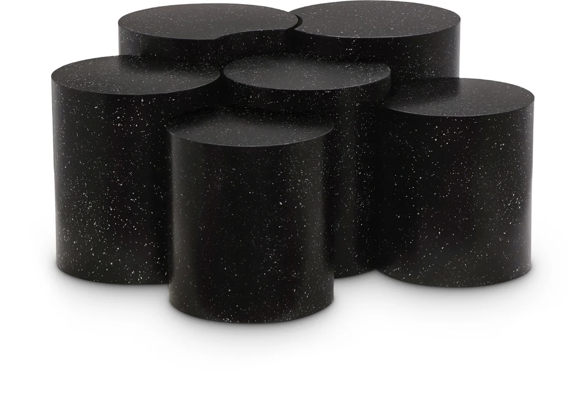 Dimple - 6 Piece Modular Coffee Table - Black Terazzo