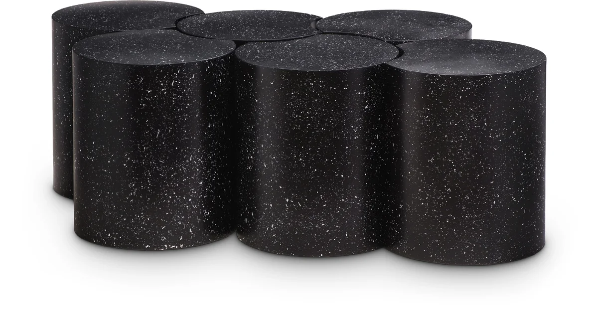 Dimple - 18" 6 Piece Modular Coffee Table - Black Terazzo