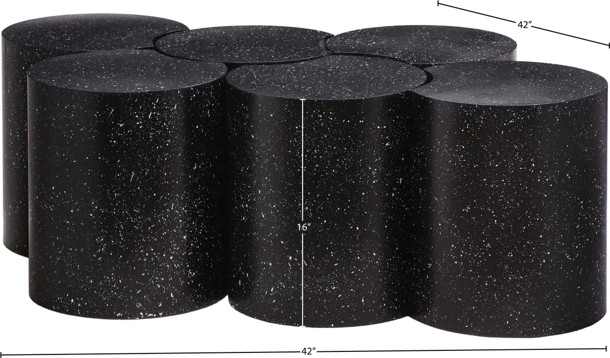 Dimple - 16" 6 Piece Modular Coffee Table - Black Terazzo - View 2