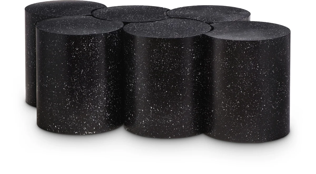 Dimple - 16" 6 Piece Modular Coffee Table - Black Terazzo