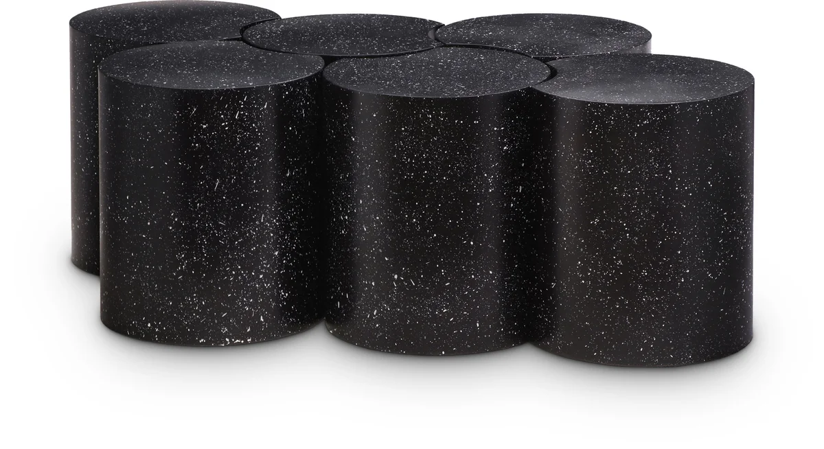 Dimple - 20" 6 Piece Modular Coffee Table - Black Terazzo