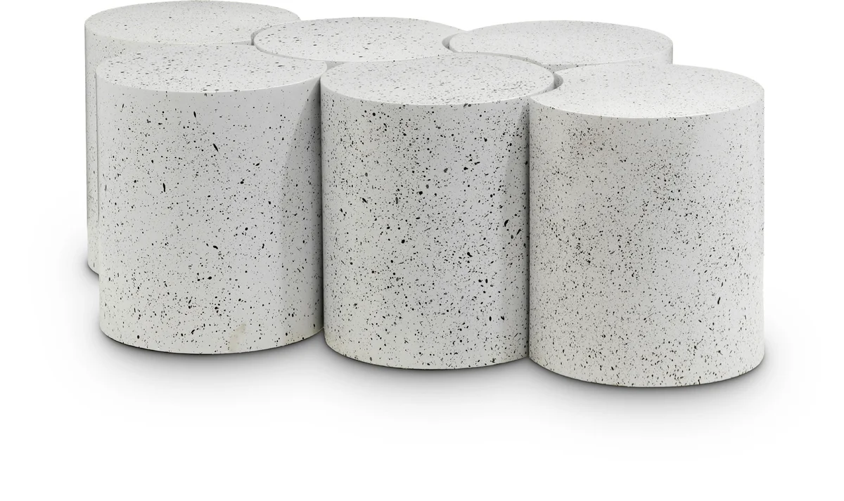 Dimple - 18" 6 Piece Modular Coffee Table - White Terazzo