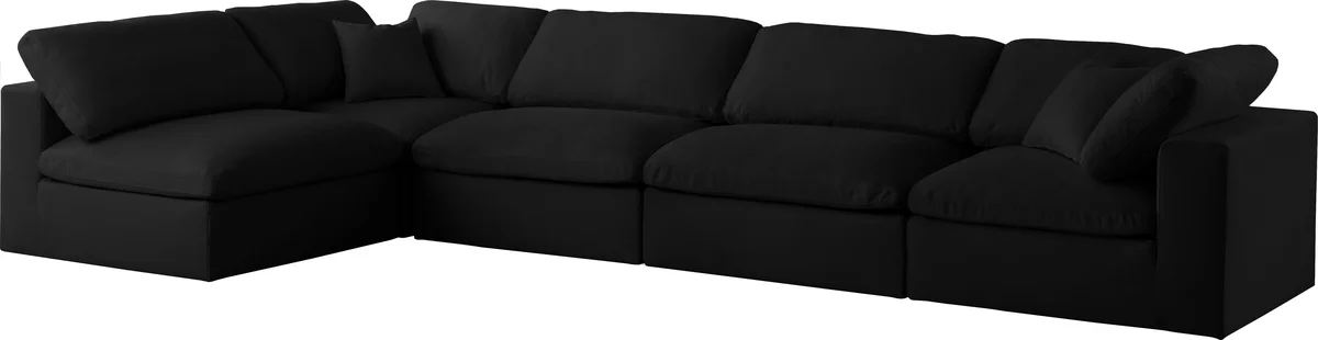 Serene - 5 Piece Modular Sectional - Black - View 2
