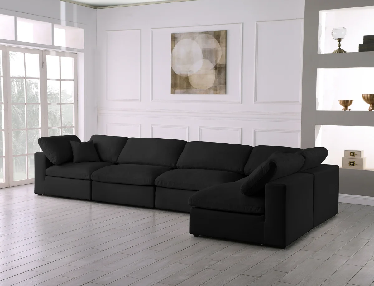 Serene - 5 Piece Modular Sectional - Black