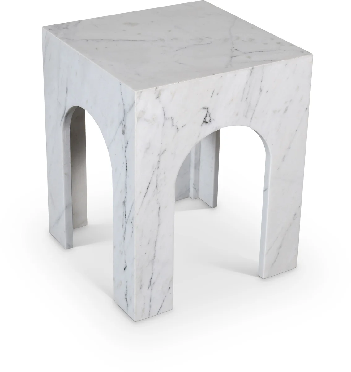 Palermo - Marble End Table - White