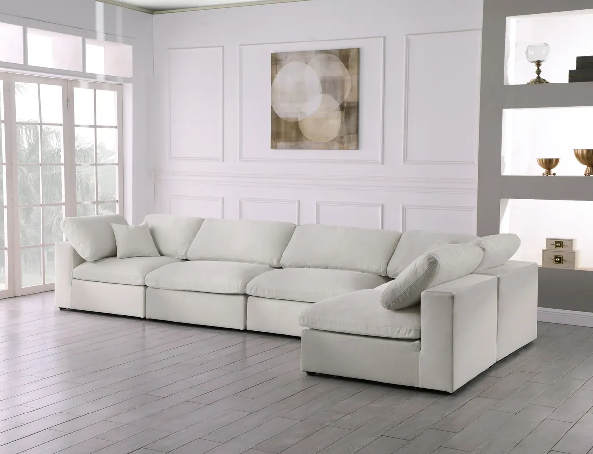 Serene - 5 Piece Modular Sectional - Cream