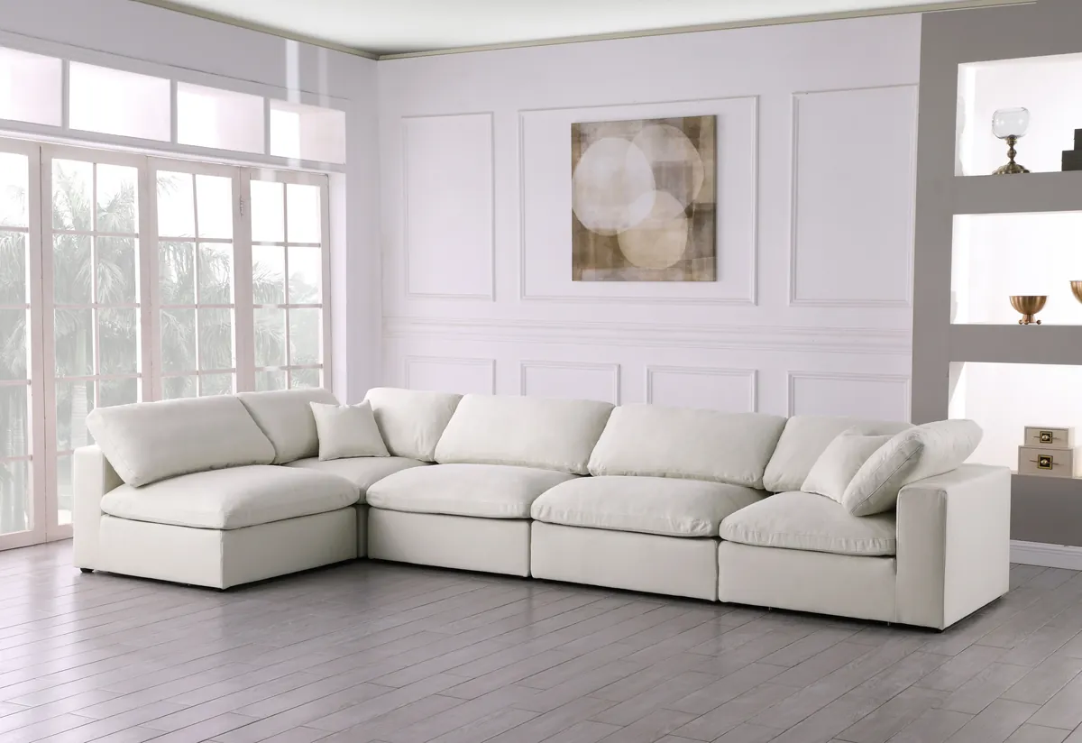 Serene - 5 Piece Modular Sectional - Cream