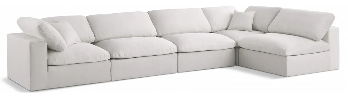 Serene - 5 Piece Modular Sectional - Cream