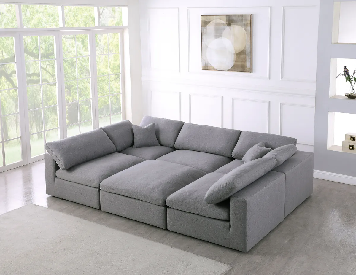 Serene - 6 Piece Modular Sectional - Gray - View 2