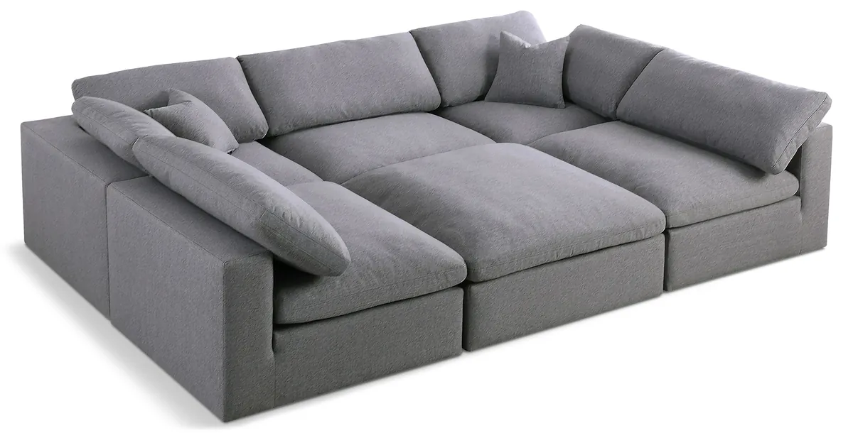 Serene - 6 Piece Modular Sectional - Gray