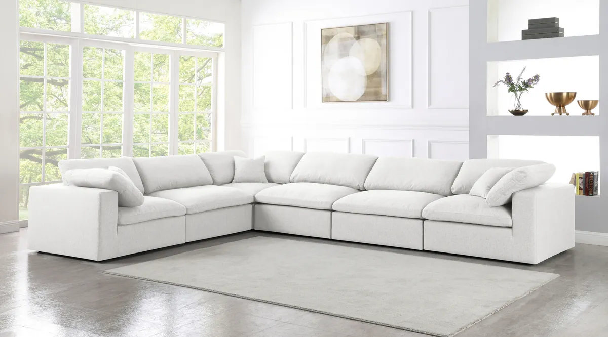 Serene - 6 Piece Modular Corner Sectional - Cream