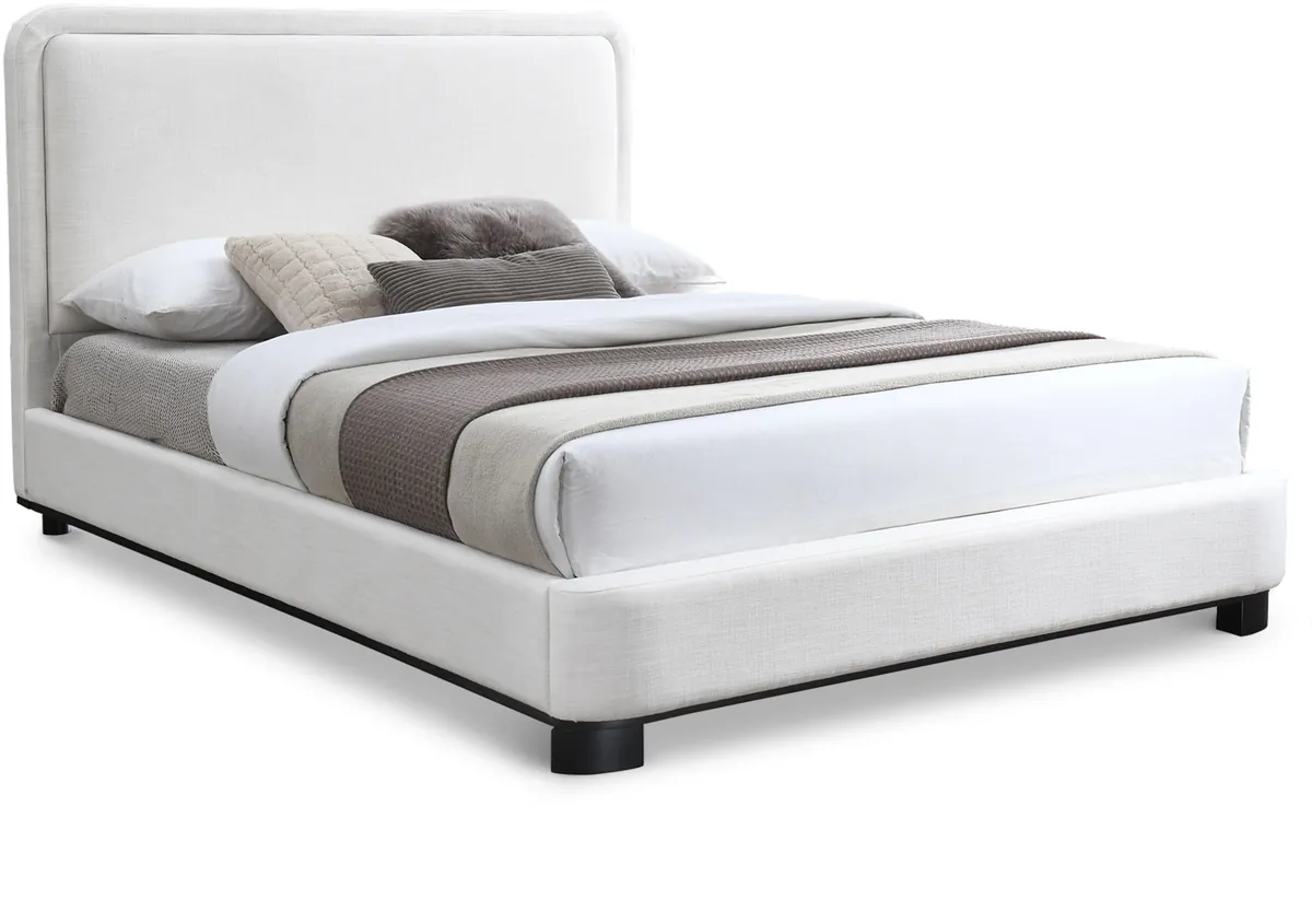 Nolita - Queen Bed With Black Base - Cream