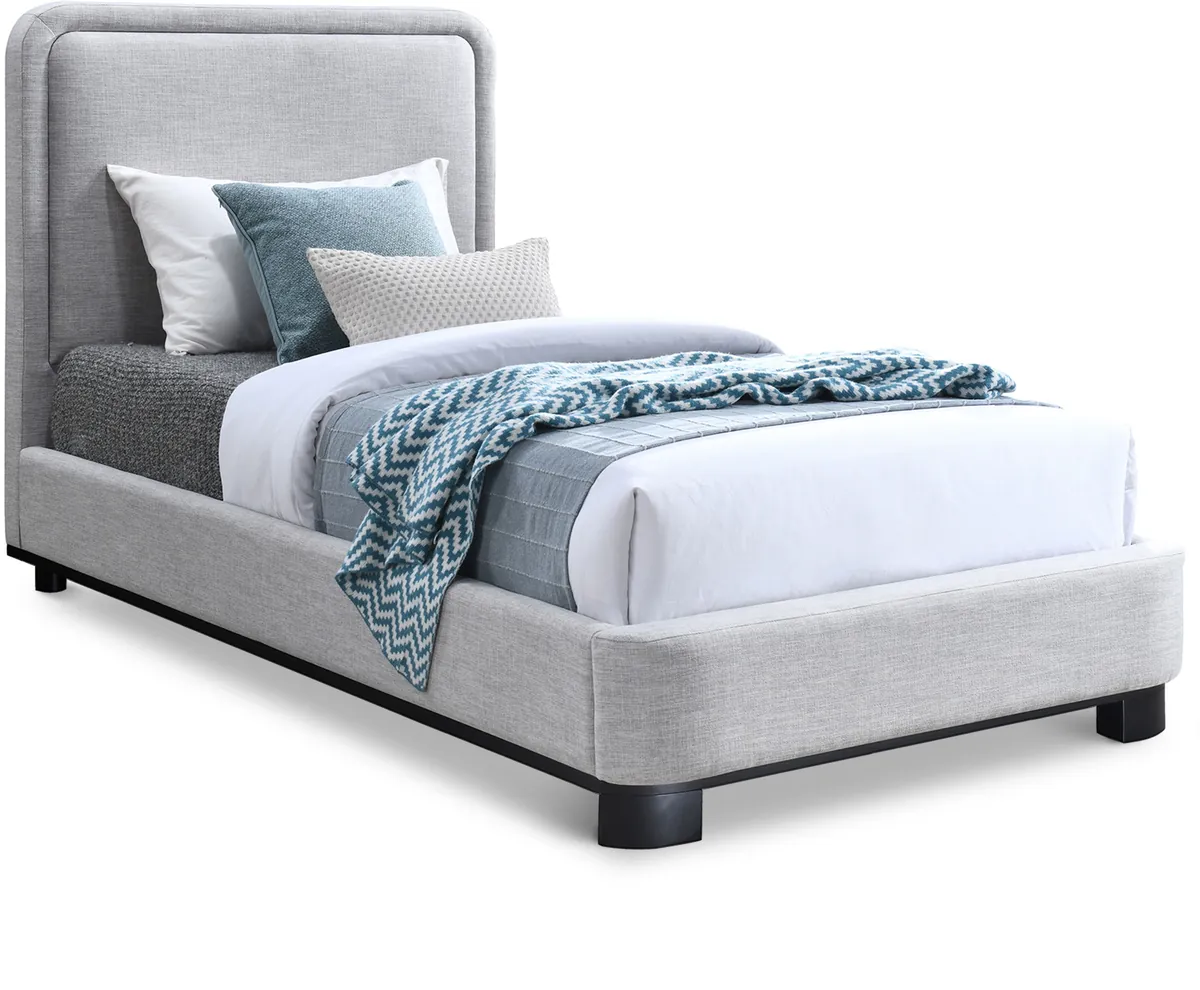 Nolita - Twin Bed With Black Base - Gray