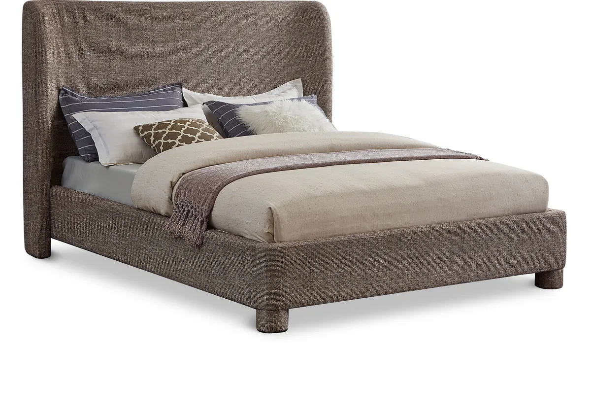 Penny - Polyester Fabric King Bed - Brown