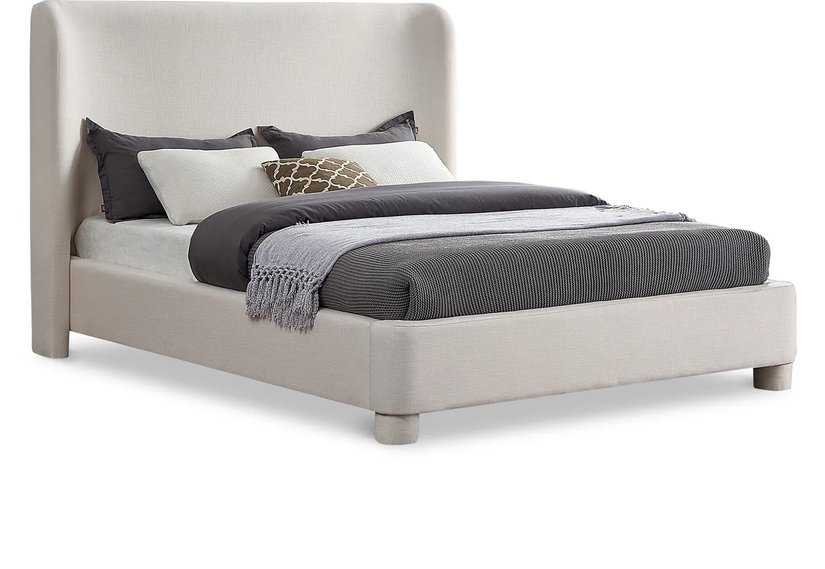 Penny - Polyester Fabric King Bed - Cream