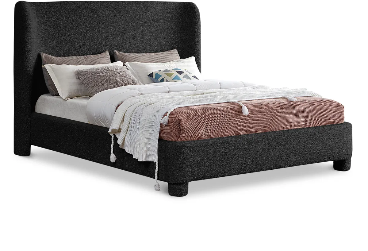 Penny - Boucle Fabric Full Bed - Black