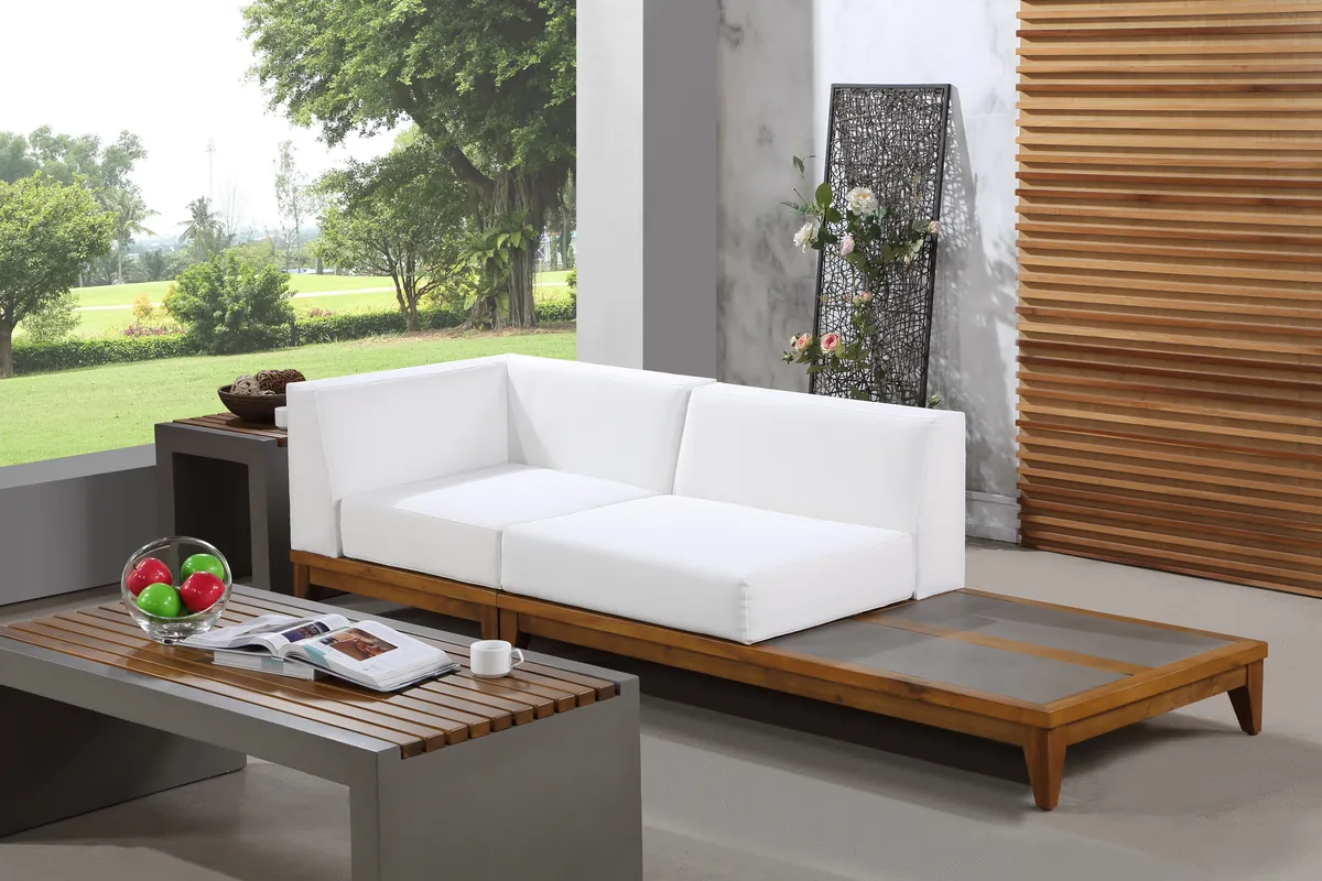 Rio - 2 Seat Modular Sofa With Table - Off White - View 2