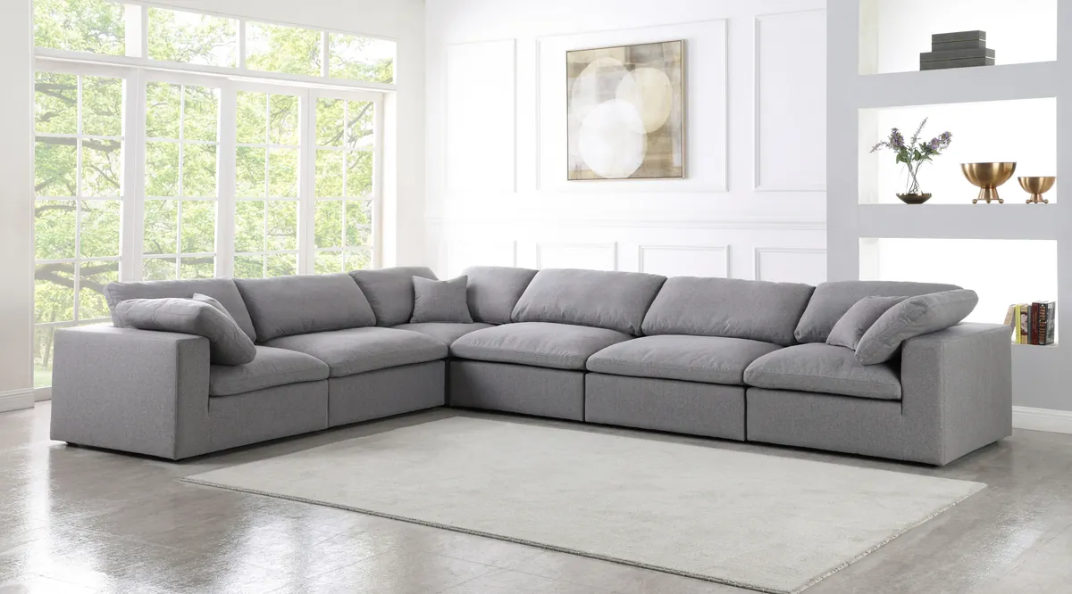 Serene - 6 Piece Modular Corner Sectional - Gray