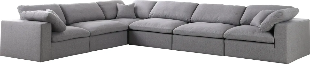 Serene - 6 Piece Modular Corner Sectional - Gray - View 2