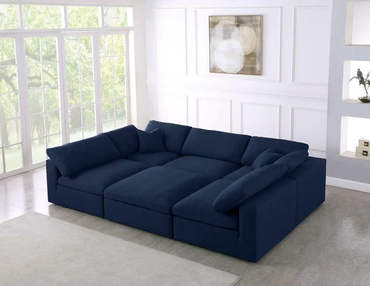 Serene - 6 Piece Modular Sectional - Navy - View 2