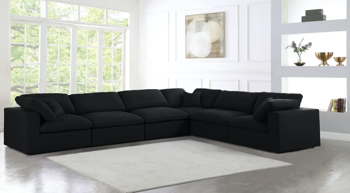 Serene - 6 Piece Modular Corner Sectional - Black
