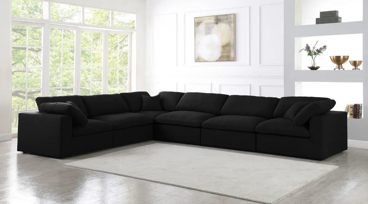 Serene - 6 Piece Modular Corner Sectional - Black