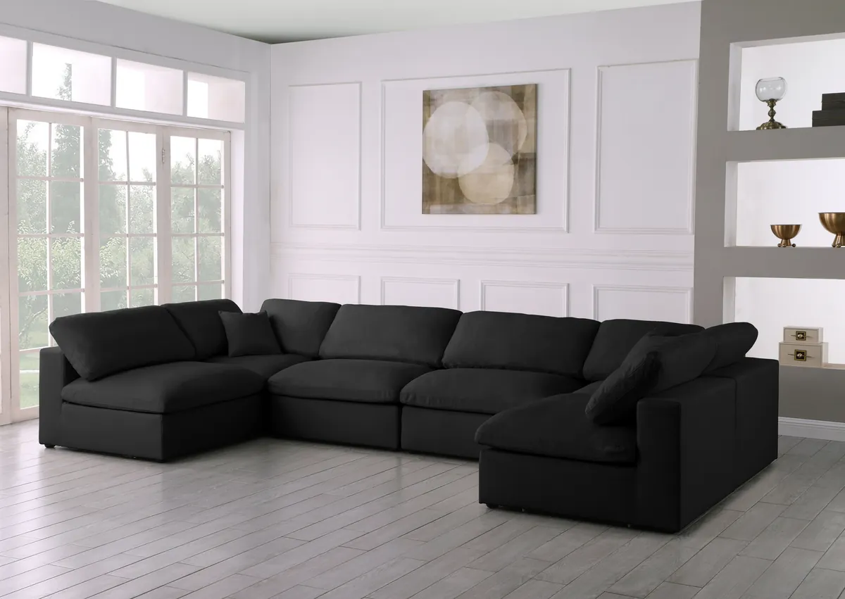 Serene - 6 Piece Modular U-Shaped Sectional - Black - View 2