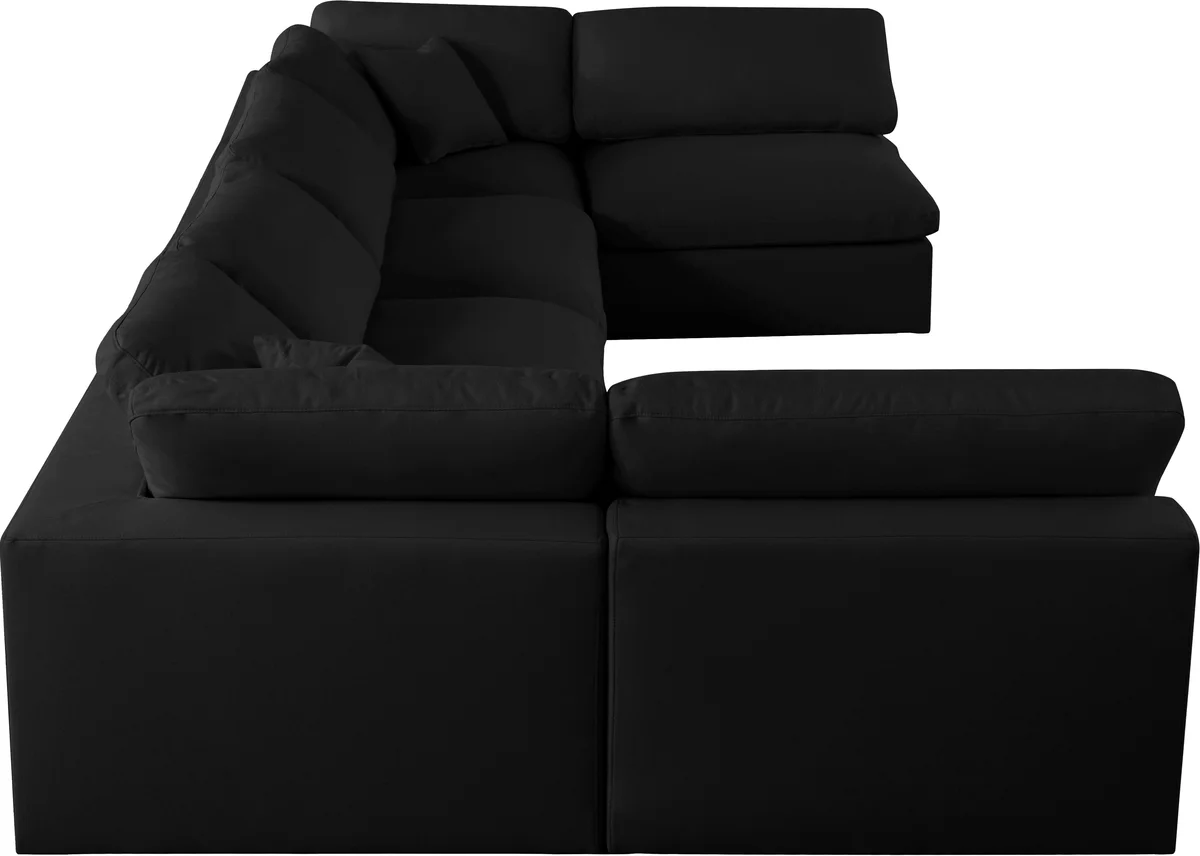 Serene - 6 Piece Modular U-Shaped Sectional - Black