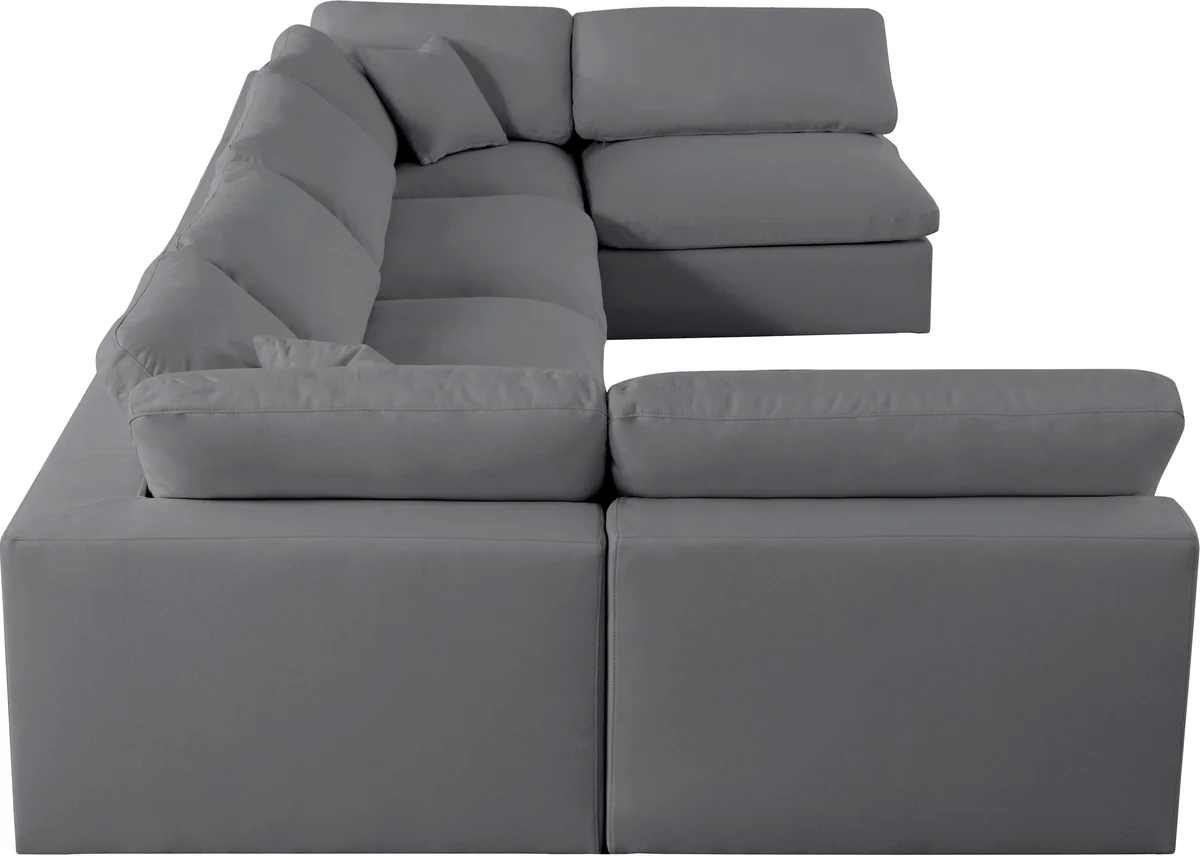 Serene - 6 Piece Modular U-Shaped Sectional - Gray