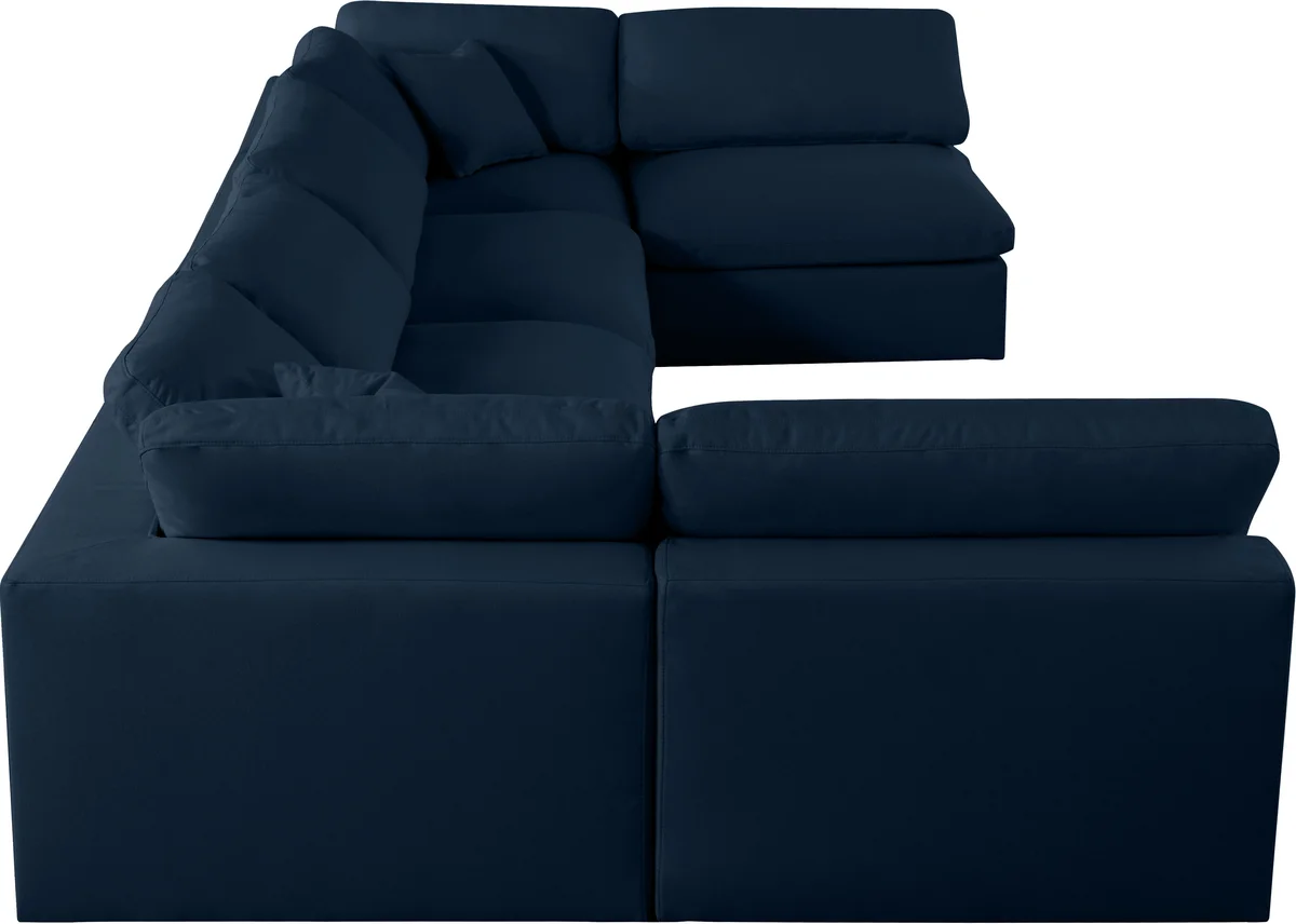 Serene - 6 Piece Modular U-Shaped Sectional - Navy