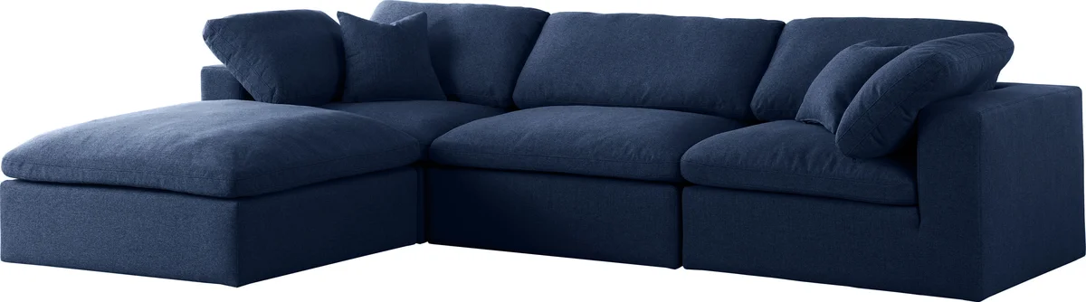 Serene - 4 Piece Modular Sectional With Chaise - Navy - View 2