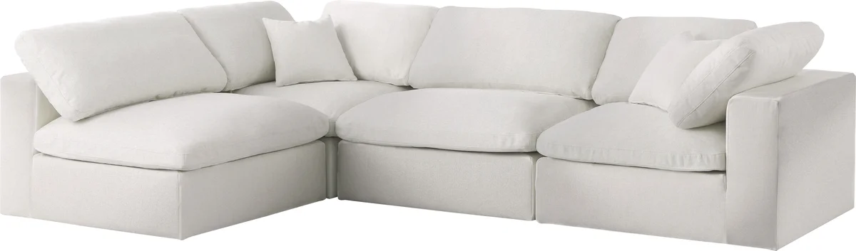Serene - 4 Piece Modular Sectional - Cream - View 2