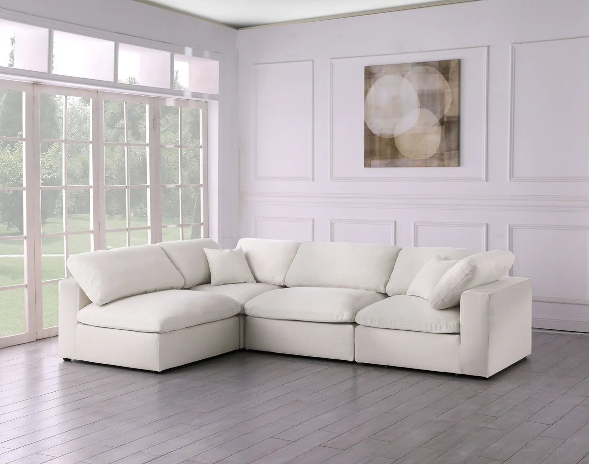 Serene - 4 Piece Modular Sectional - Cream