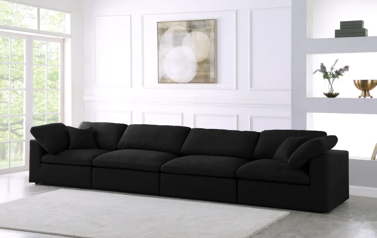 Serene - 4 Seat Modular Sofa - Black - View 2