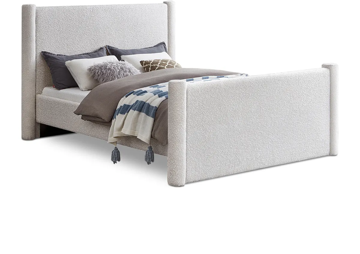 Elias - Boucle King Bed - Cream
