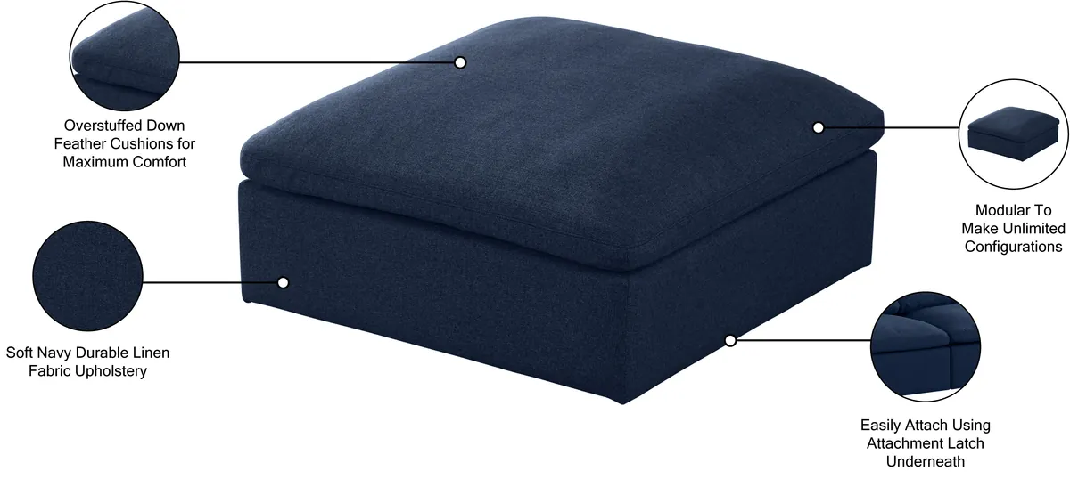 Serene - Modular Ottoman - Navy