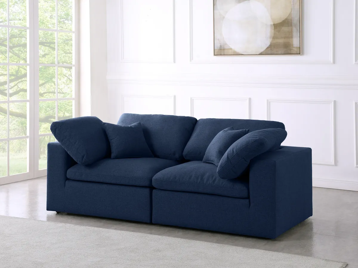 Serene - 2 Seat Modular Sofa - Navy - View 2
